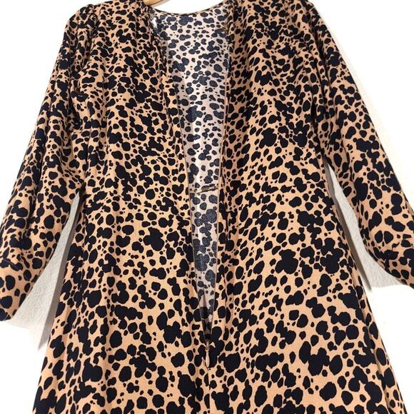 NEW Reformation Port Leopard Print Midi Dress Blitz Brown Animal French Girl - Picture 9 of 12